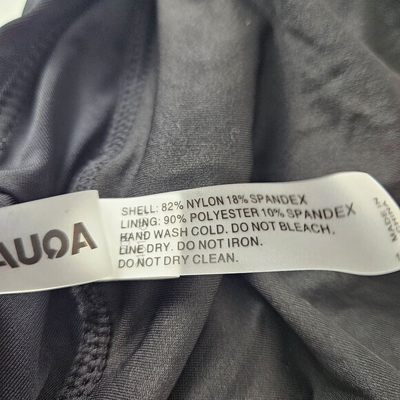 Aqua Eve Womens Size XL Tropical Leaf Print Tankini Set Boy Shorts W/Drawstring - Picture 10 of 10